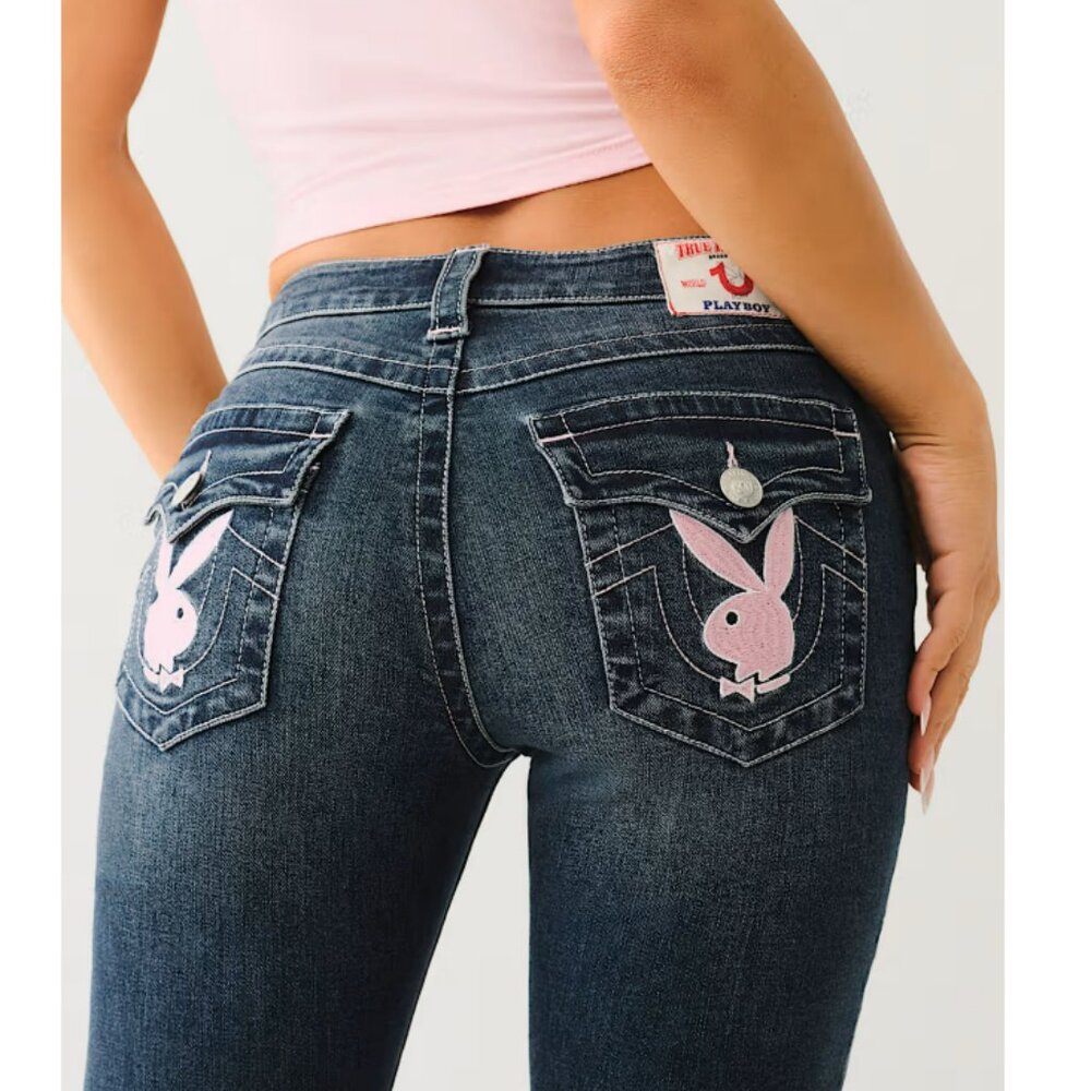 PLAYBOY X TRUE RELIGION BECCA MID RISE BOOTCUT JEAN SZ 27 BNWT
